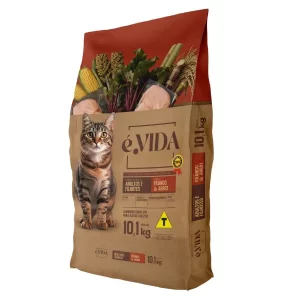 Ração Seca É Vida Frango E Arroz para Gatos Adultos e Filhotes